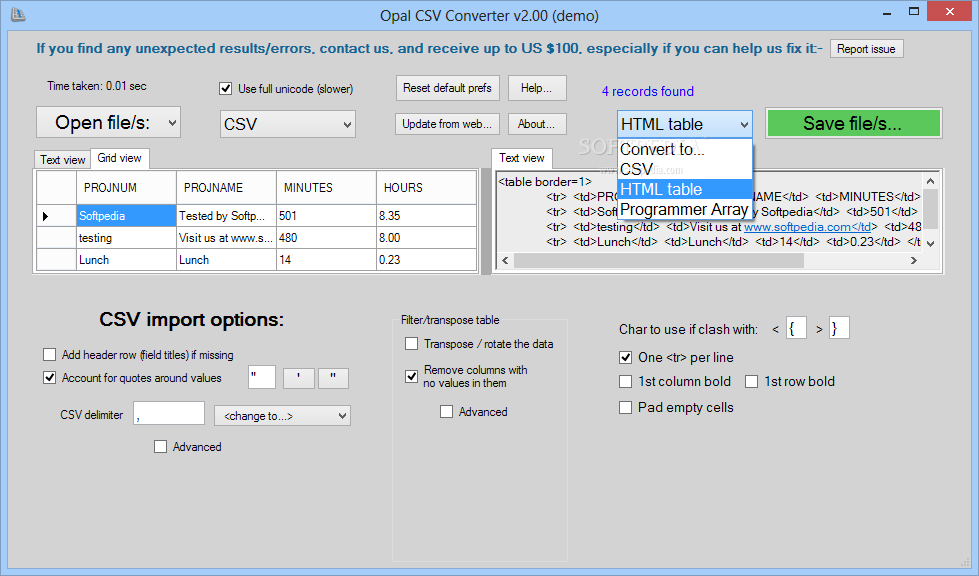 Advanced CSV Converter 7.40 for windows download free